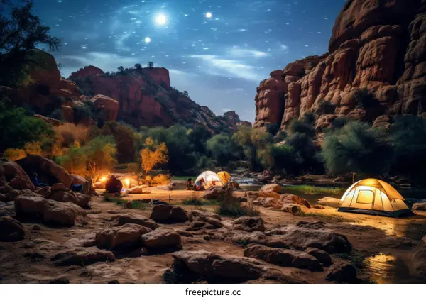 Camping Under the Stars With Friends