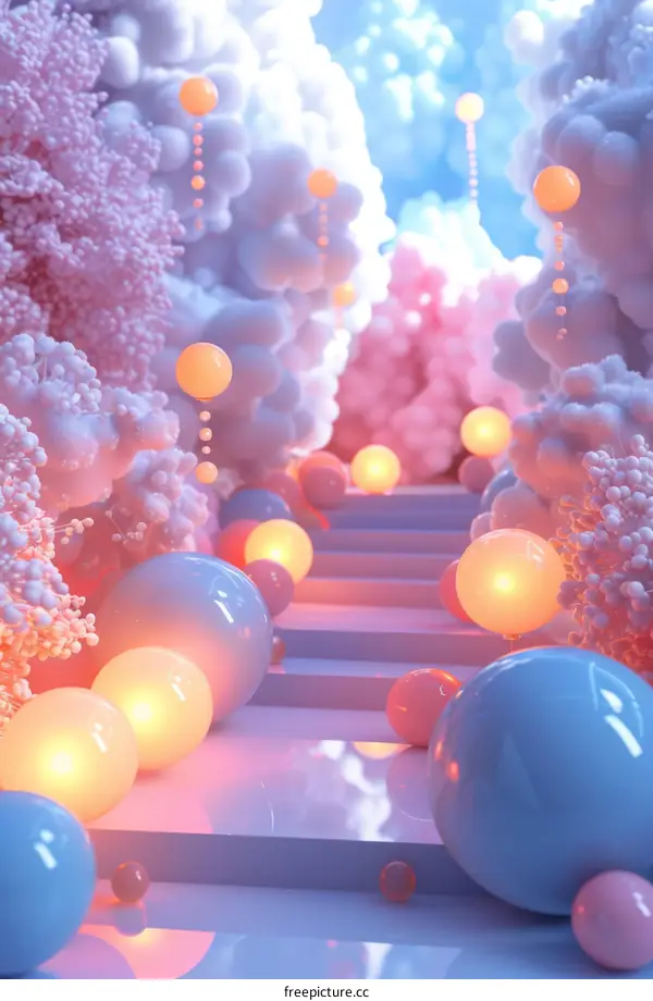 Abstract Pastel Dreamy Stairway