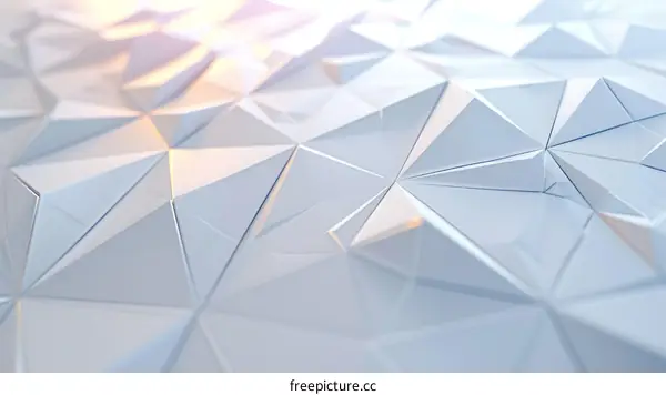 3D rendering of a white polygonal surface with a smooth gradient from light grey to white