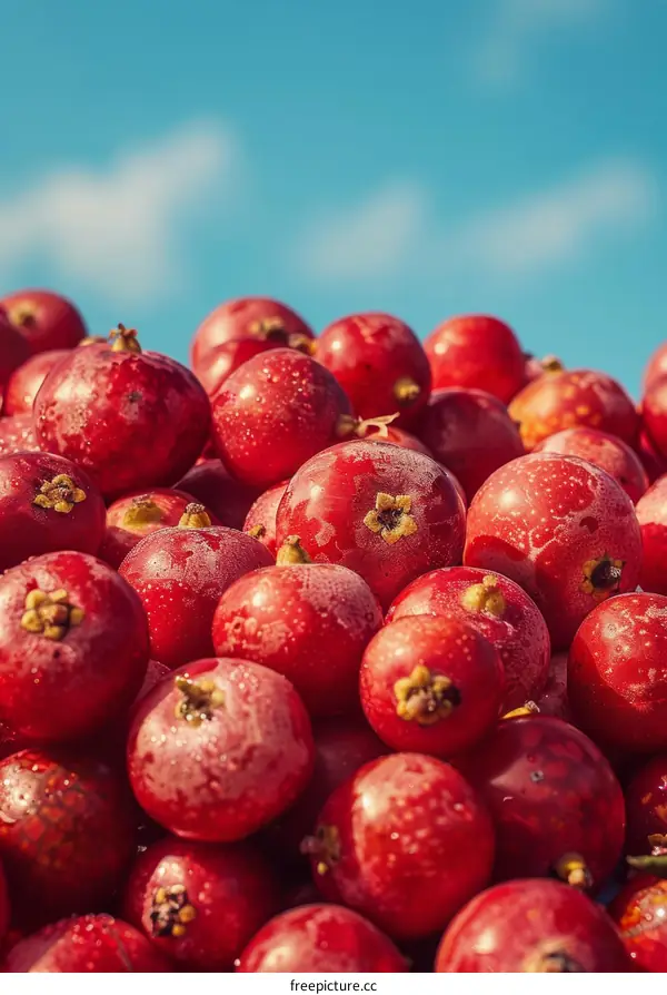 Fresh lingonberries close up