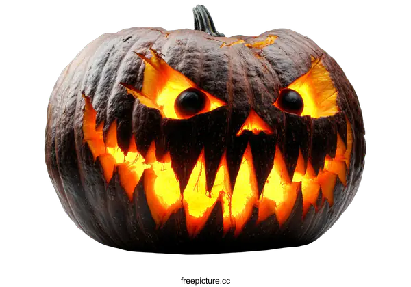 [Transparent Background PNG]Scary Halloween Pumpkin Carving
