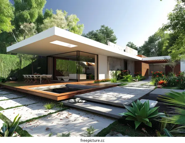 Modern Luxury Home with Pool and Garden