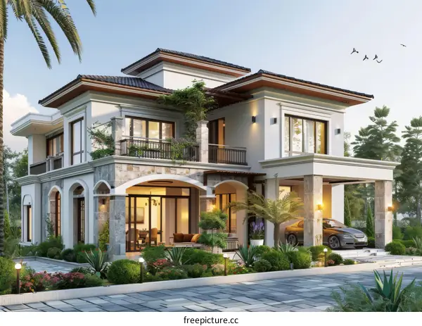 Luxury Villa Exterior Design with Modern Architecture