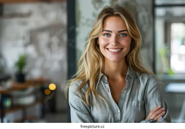 Portrait of a beautiful young woman smiling