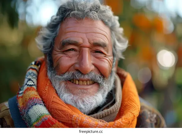 Portrait of a Smiling Senior Hispanic Man