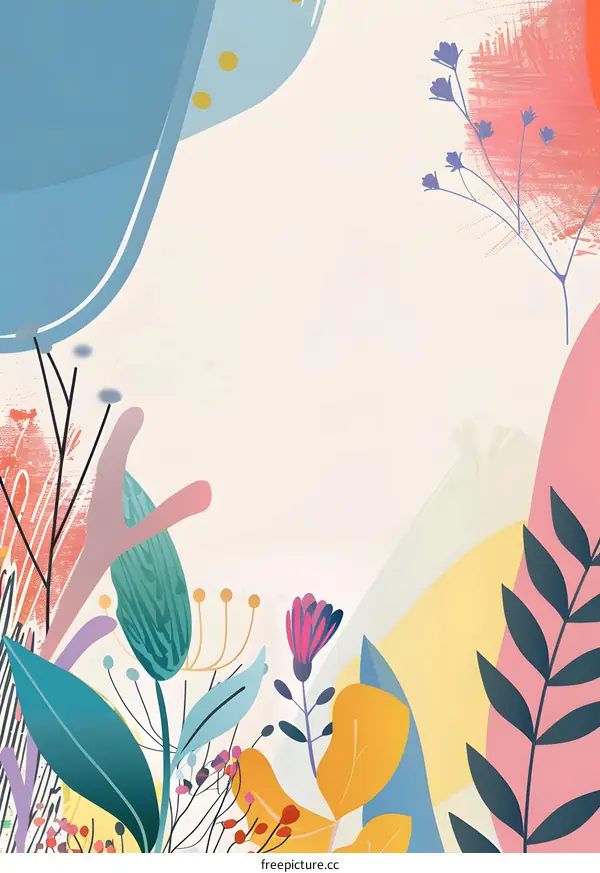 Abstract Floral Background With Colorful Shapes