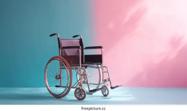 Empty Wheelchair Against Gradient Background