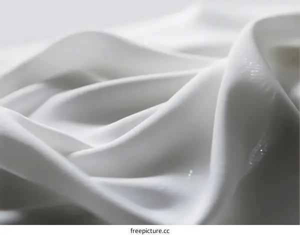 Smooth White Fabric with Soft Wrinkles and Elegant Texture