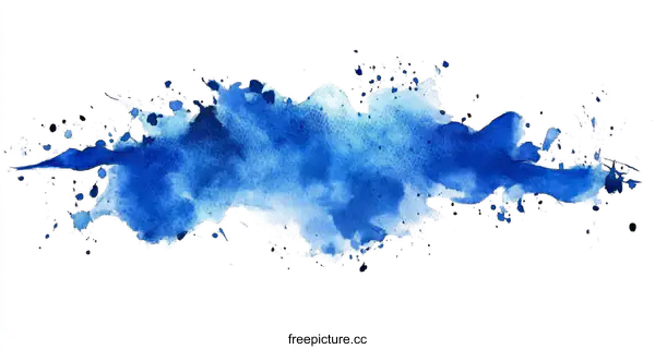 [Transparent Background PNG]Abstract Watercolor Blue Splashes Background