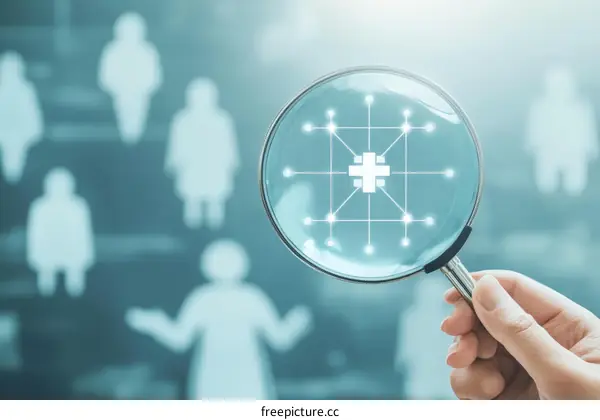 Healthcare Magnifying Glass Focused on People