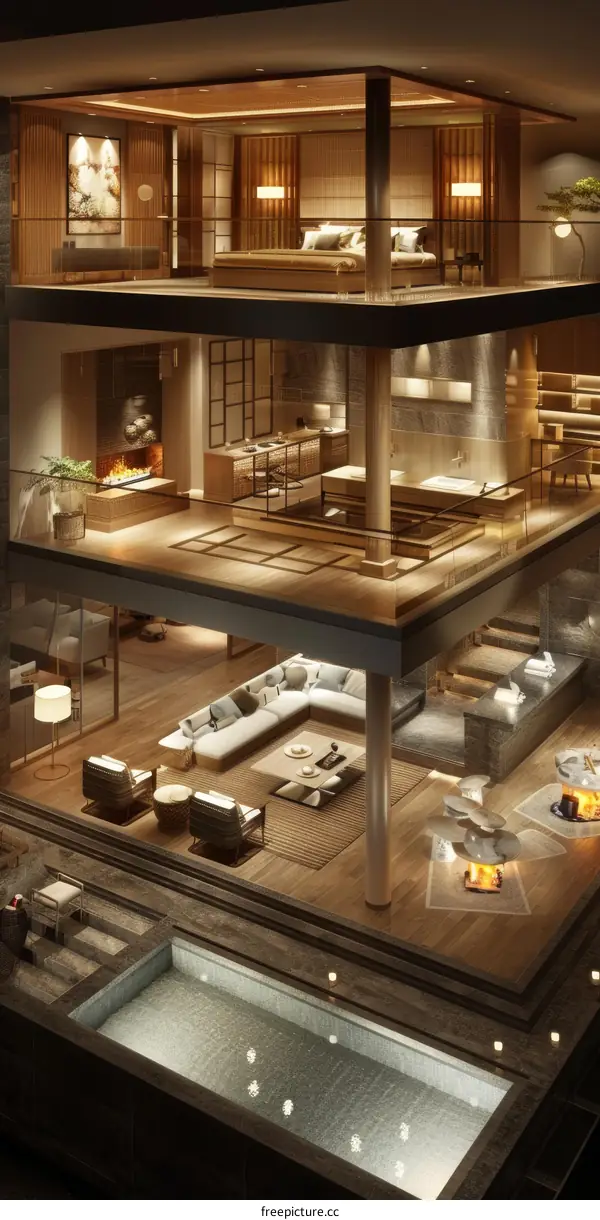 Modern Japanese Style Multi-Level House Design