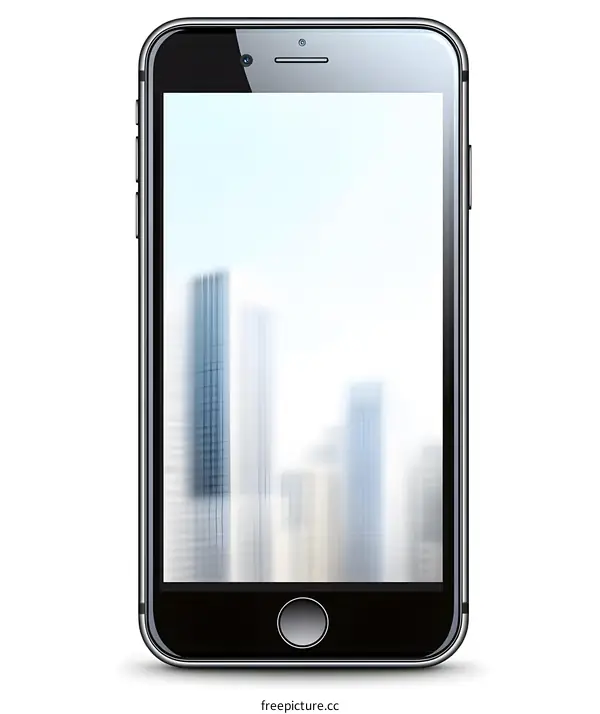 Black Smartphone With Cityscape In The Background