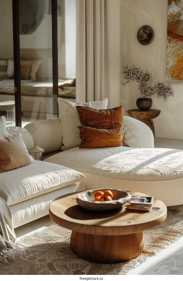 Modern Living Room with Cozy Sofa and Natural Light