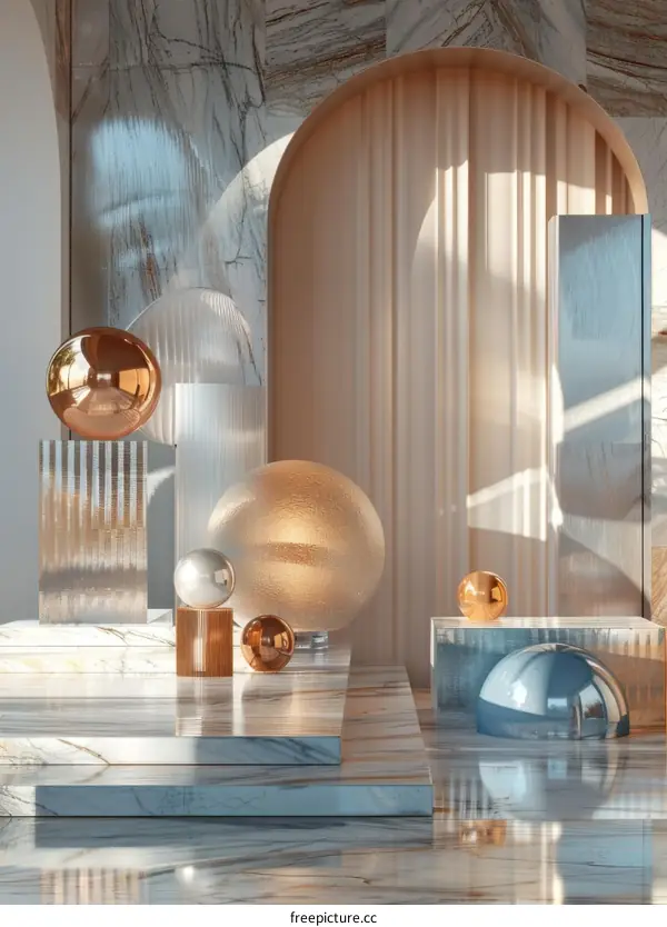 Modern Geometric Abstract Interior Scene