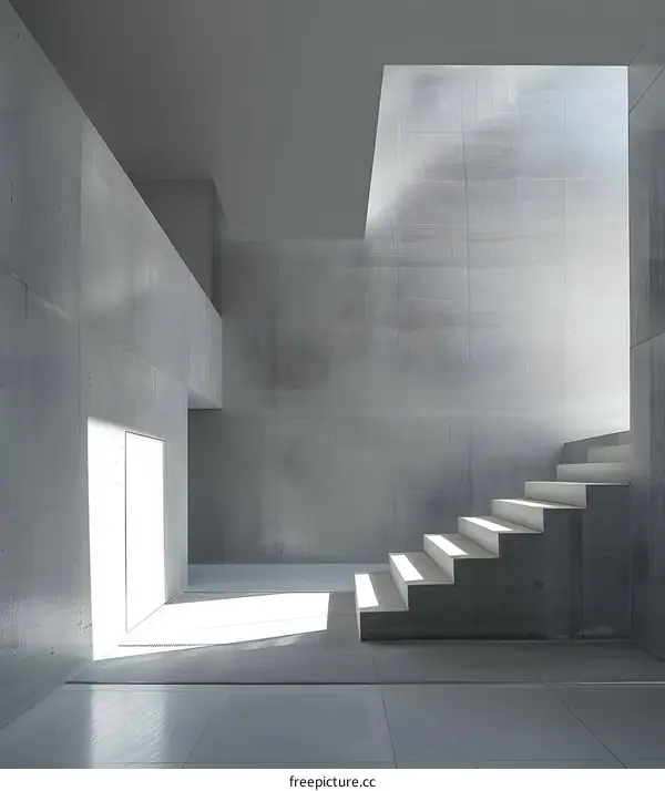 Minimalist Concrete Staircase Interior Design