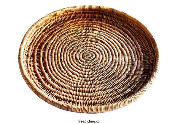 [Transparent Background PNG]Round Woven Rattan Basket