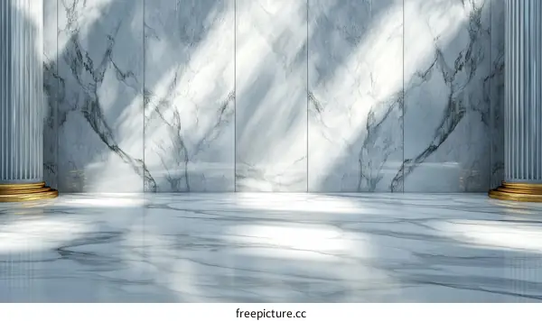 Elegant Marble Interior Showcase with Columns
