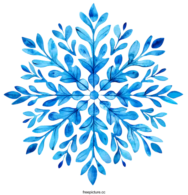 [Transparent Background PNG]Beautiful Watercolor Snowflake Design