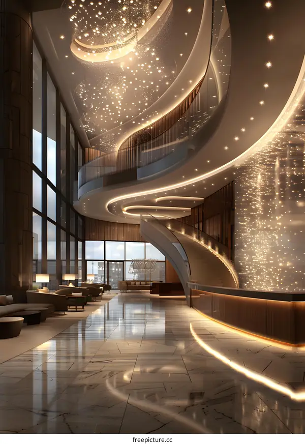 Luxury hotel lobby