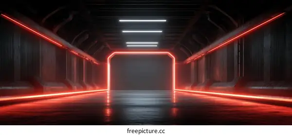 Futuristic Neon Tunnel Interior Design