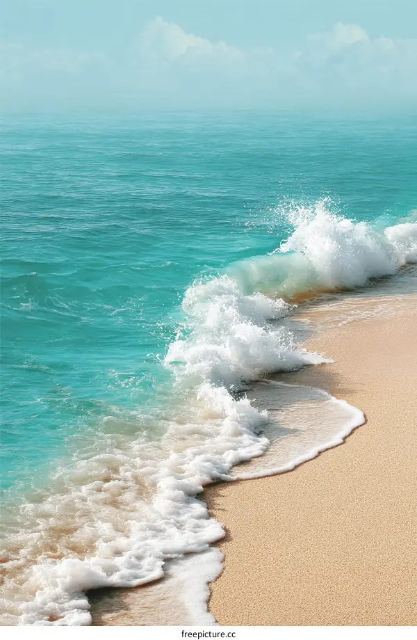 Coastal Waves on a Sunny Beach