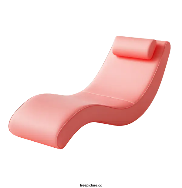 [Transparent Background PNG]Modern Pink Reclining Lounge Chair Design