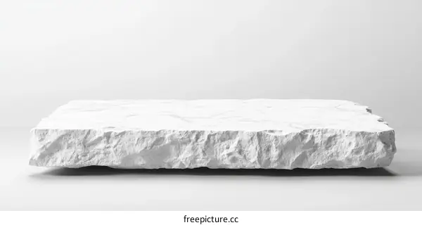 Abstract White Marble Rock Platform