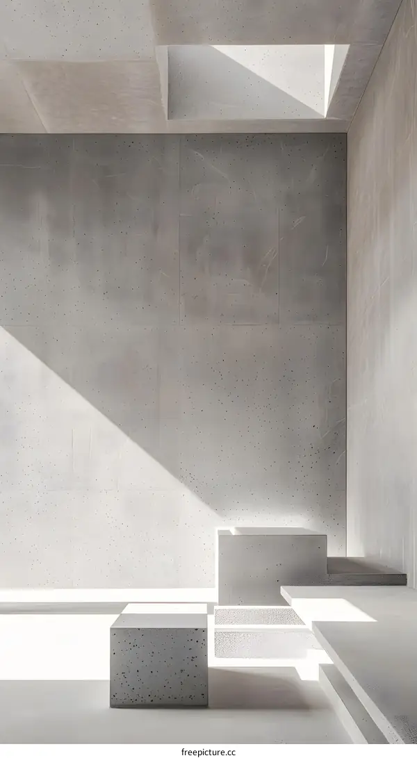 Concrete Minimalist Architecture Design with Skylight