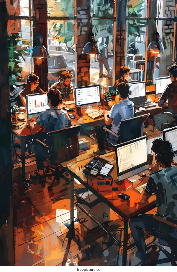 People working in an office