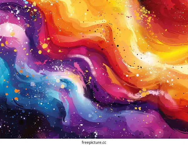 Abstract Expressionism Painting With Vibrant Color and Energy