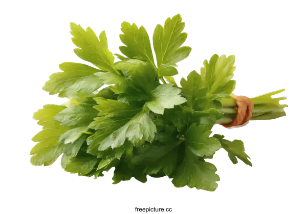 [Transparent Background PNG]Fresh Parsley Bunch Close-Up
