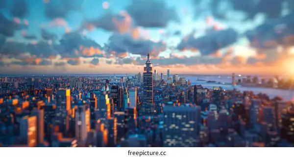 New York City Skyline at Sunset