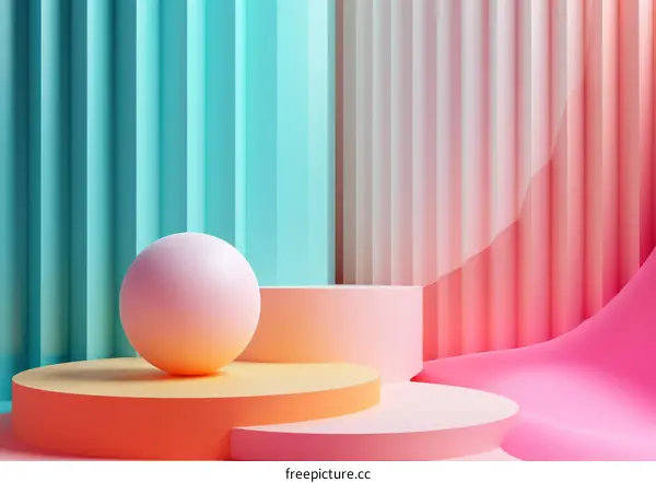 Blue and Pink Geometric Shape Render
