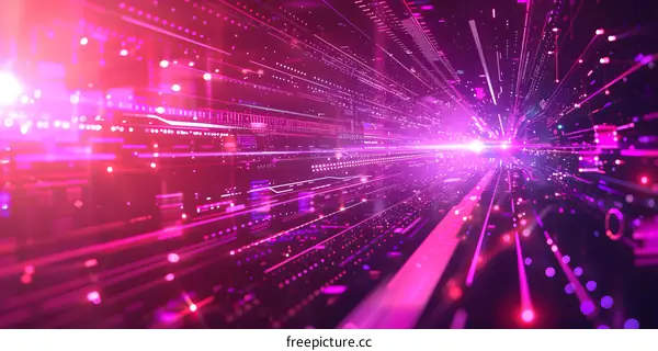 Pink and purple digital tunnel