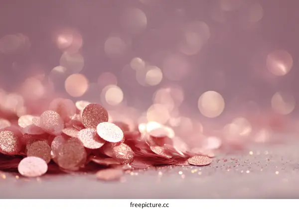 Rose Gold Glitter Confetti Background