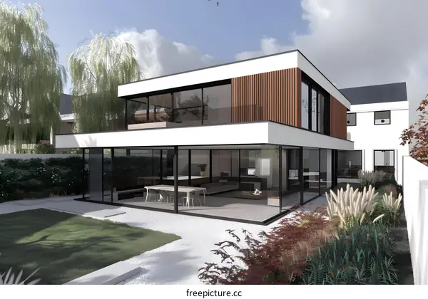Modern House Exterior Design With Large Windows