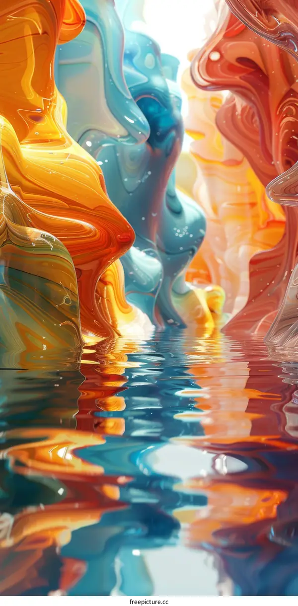 Dreamlike Dance of Liquid Colors