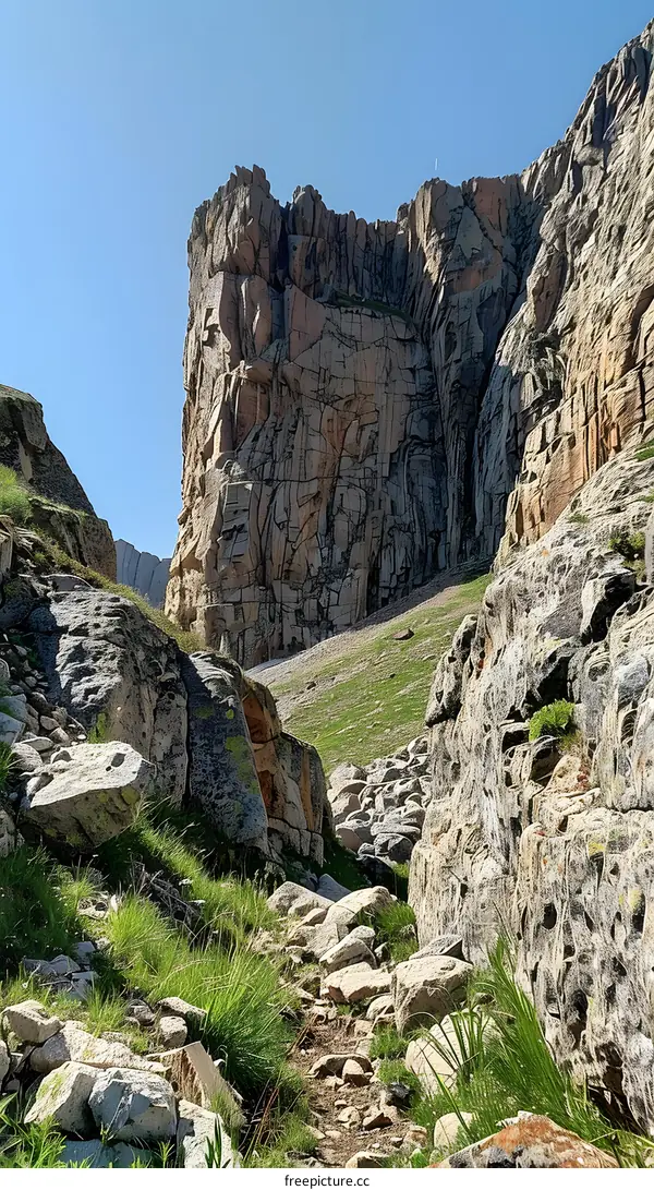 Huge rocks in the mountains