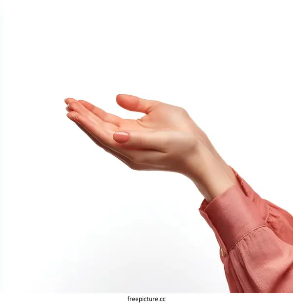 Close-up Caucasian Female Hands Open Palms