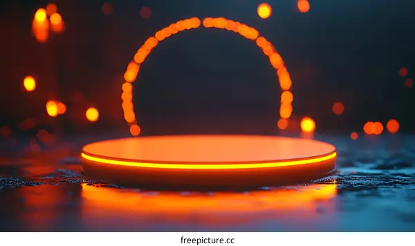 Abstract Neon Circle Display Stage