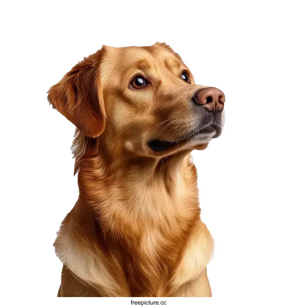 [Transparent Background PNG]Golden Retriever Portrait Close Up
