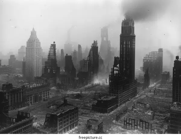 Chicago Loop after the Great Fire of 1871