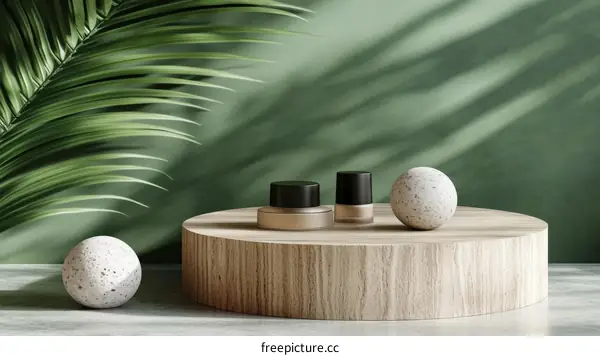 Elegant Cosmetic Display with Tropical Vibes