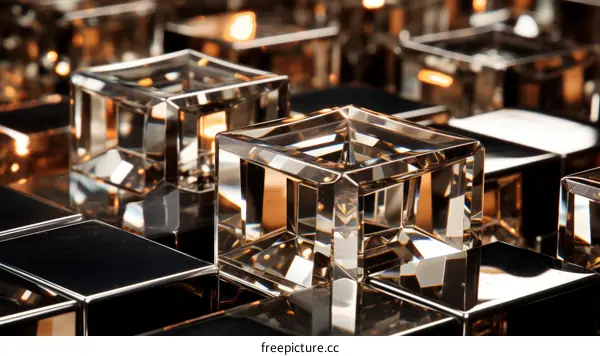 Crystal Cubes 3D Illustration