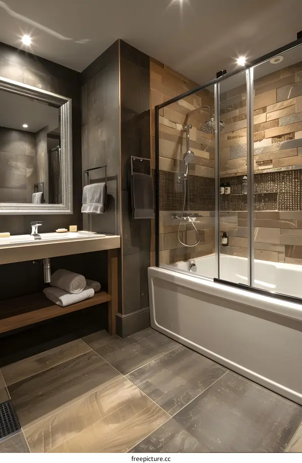 Luxury hotel suite bathroom
