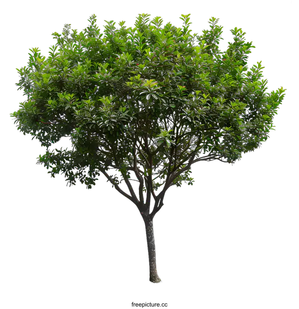 [Transparent Background PNG]Isolated Green Tree with Grass on White Background
