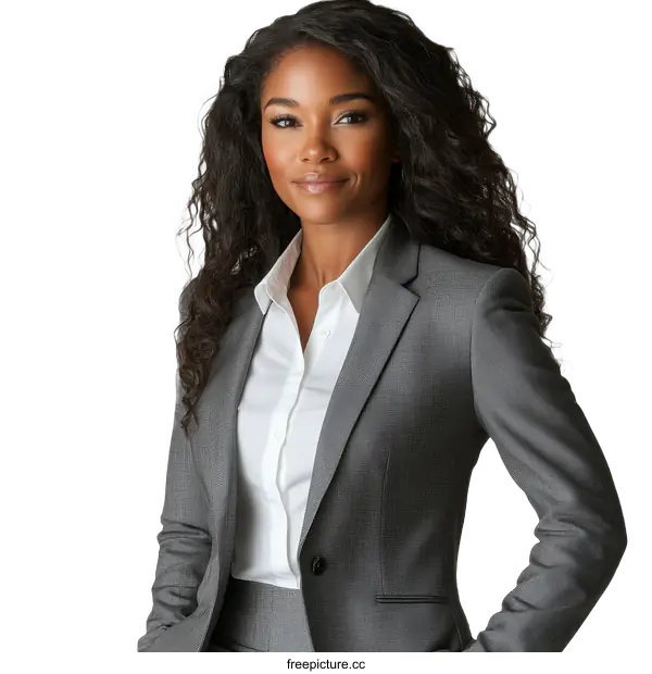 [Transparent Background PNG]Confident Professional Woman in Business Suit