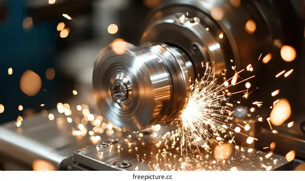 Metalworking Process with Sparks