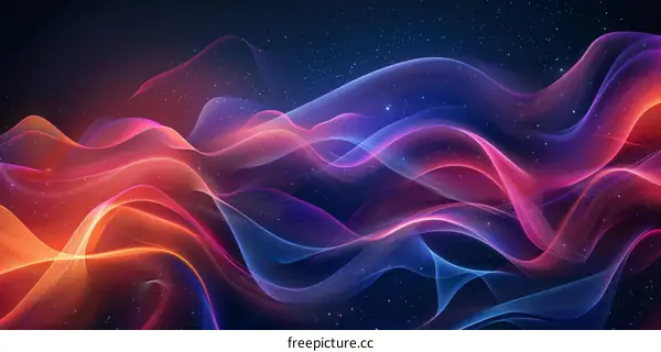 Colorful Waves Dance in the Night Sky