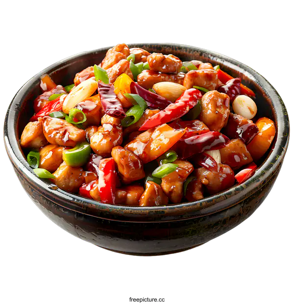 [Transparent Background PNG]Spicy Kung Pao Chicken with Vegetables